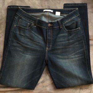 Dark wash blue jeans